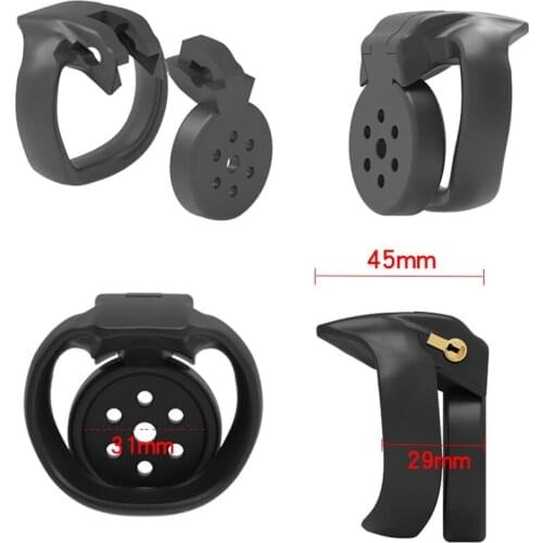 2021 Best Price Super Light Male Chastity Device Super Small Pocket-Size Cage Men Black Resin Lock Cock Cage Sex Toys For Men
