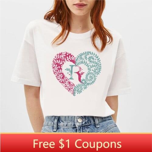 BLINGPAW Minimalist Women T-shirt Summer Vine Flower R Short-sleeved Tops & Tees O-Neck Casual Girls Large Size 100% Cotton