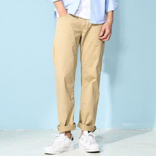 Fashion New High Quality Cotton Men Pants Straight Spring red Long Male Casual Trousers Slim fit plus Size cargo jogger