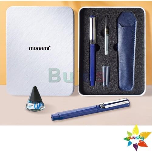 Monami 153 Neo Fountain Pen Gift pen set iridium gold NIB 0.5mm student calligraphy practice signature with ink bag Stationery
