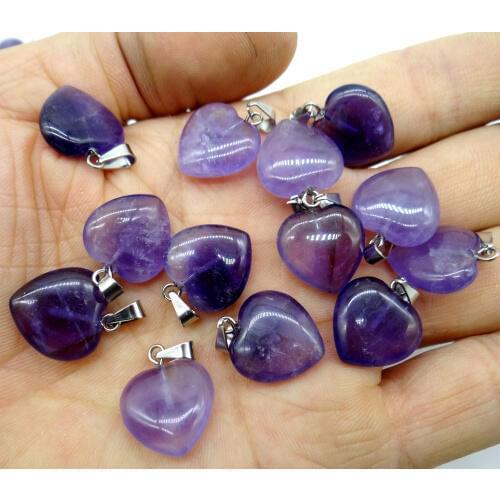 Natural stone Turquoises Quartz Crystal tiger eye Opal lapis heart pendants for diy Jewelry making Necklaces Accessories24PCS A3