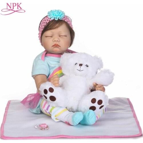 NPK Lovely sleeping Girl Princess Reborn Baby Dolls Lifelike bebe Dolls with Hair So Truly Reborns kids Birthday gifts bonecas