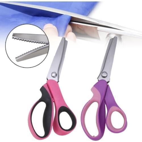 1pc Professional Tailor Scissors Stainless Steel Fabric Leather Cutter Craft Scissors Sewing Accessories Zig Zag Scissors