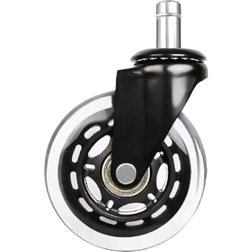 Casters High Quality 3-Inch PU Transparent Casters Universal Furniture Casters Office Chair Wheels Caster