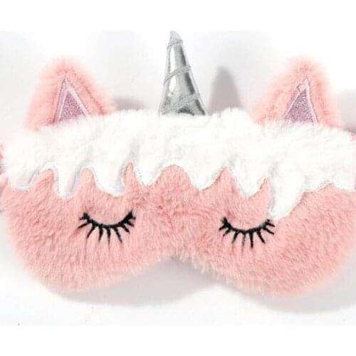 Girl heart tie-dye gradient ice cream color unicorn hair plush eye mask sunshade eye mask travel eye mask
