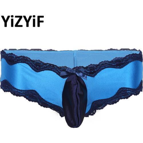 Sexy Mens Lingerie Gay Underwear Lacework Bikini Shorts Briefs Penis Mesh Jockstrap Underpants with Bulge Pouch Under Wear men