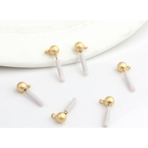 Zinc Alloy Golden Stud Round Ball Shape Base Earrings Connector 5mm 6pcs/lot For DIY Drop Earrings Making Accessories