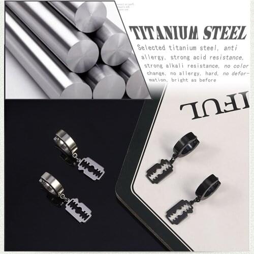 Retro Punk Personality Hip Hop Street Couple Earrings Trendsetter Blade Earrings For Men
