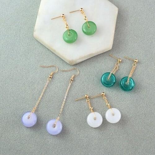1Pair Dount Shape Perfume Bottle earring Gold Earring with Diffuser Hole Bottle Long Chain Tassel Earrings Women Gift