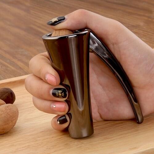 Zinc Alloy Pecan Nut Cracker Walnut Nutcracker Pine Cascanueces Sheller Funnel Frosted Grips Pliers Clamp Kitchen Tool