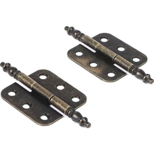 New 4pcs Antique Bronze Cabinet Hinges Furniture Accessories Jewelry Boxes 71*35mm Small Hinge Fittings hardware Connectors