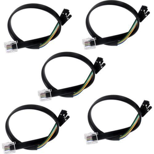 5PCS Dupond Wire Jumper Cable Female to 6P Connector Crystal Head for For BBC micro:bit microbit LEGO EV3 Robotbit Rosbot