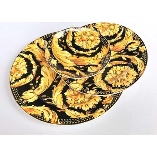 Restaurant Table Utensils Unique Housewarming Birthday Wedding Gift Yellow Flower Bone China Tea Cup Saucer Plate Kitchen
