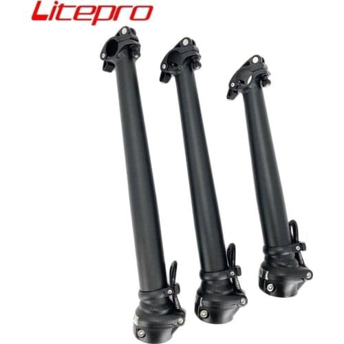 Litepro 29cm 35cm 40cm Folding Bike Stem 25.4mm 28.6mm Quick Release Outward Right Folding Aluminum Alloy Stems Black