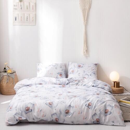 Yaapeet 2/3pcs Colorful Printed Bedding Set Japan Style Pastoral Bedding Lines Soft Pillowcase Home Breathable Duvet Covers Set