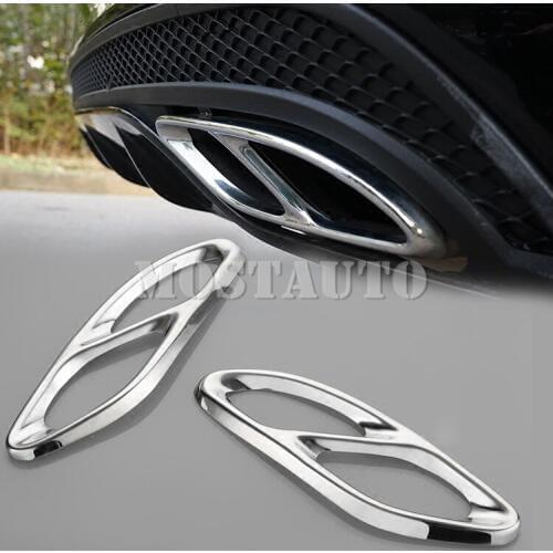 For Benz E Class W212 Rear Exhaust Muffler Tail Pipe Cover Trim 2014-2015 2pcs Car Accessories Interior Car Decor Car Trim
