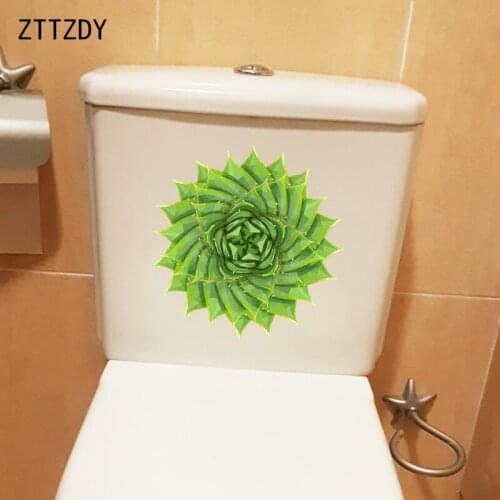 ZTTZDY 23.4×23.7CM Hand Painted Cactus Home WC Toilet Stickers Bedroom Wall Decoration T6-0239