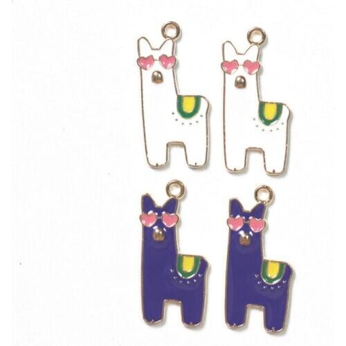 10pcs Alpaca Animal Metal Charms Craft Metal Pandent Keychain DIY Jewelry Making Zinc Alloy