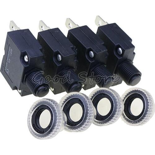 10PC thermal switch overload protector push button 3A,4A,5A,6A ,7A,8A,10A,15A,18A,20A,25A ,30A circuit breaker+waterproof cover