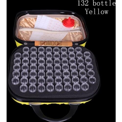 132 Bottles Diamond Painting Tools Container Storage Bag Carry Case Daimond Painting Bag Zipper Accessories Double Layer Funnel