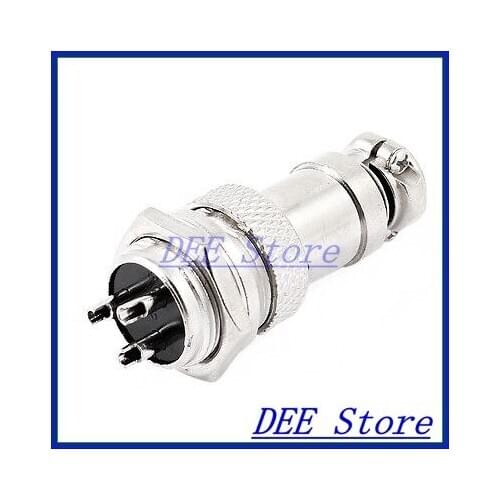 AC 200V 5A 1000V 3P 3 Pin Aviation Connector Plug Joint Silver Tone