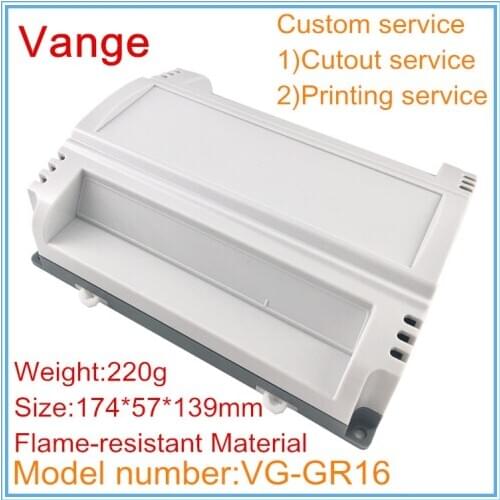 4pcs/lot electrical encoder housing box 174*57*139mm ABS fireproof plastic mould shell enclosure for instrumentation chassis