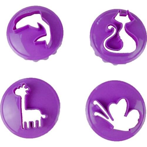 4Pcs Animal Shape Cookie Cutter Custom Made 3D Printed Fondant Biscuit Mold For Baking Cake Decorating Kitchen Supplies Tools