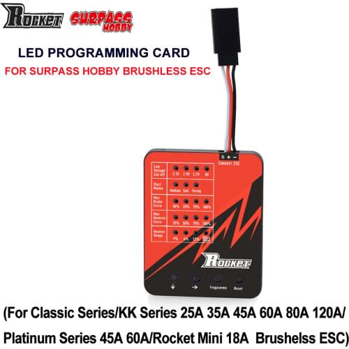 Rocket LED Pocket-sized Program Card Pro Programming Card For 1/10 1/24 1/28 RC Car Brushless ESC Electronic Speed Controller