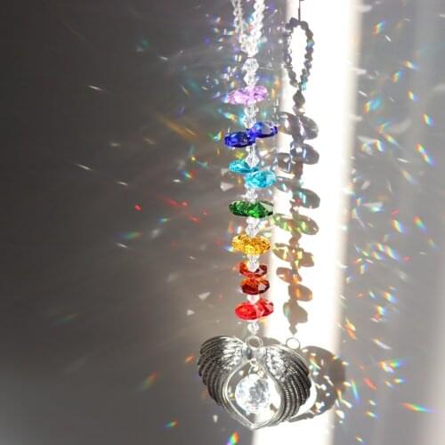 Bead Crystal Sun Catchers Angel Wings Prisms Hanging Rainbow Chaser Window Curtains Pendant Home Garden Car Inteiror Decor Gifts