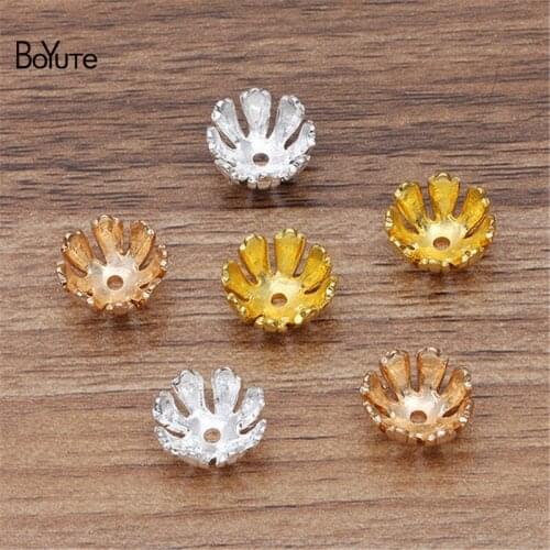 BoYuTe (100 Pieces/Lot) 7*13.5MM Flower Bead Caps Fit 10MM 12MM Beads Factory Direct Wholesale DIY Jewelry Accessories