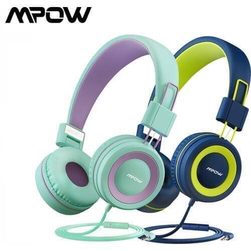 Mpow CH8 Kids Wired Headsets Cute Folding Headphones with 85dB Limited Volume Control and Mic Foldable Headsets Children Gifts