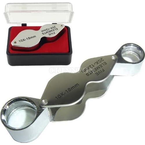 DHL 200PCS 10x18mm and 20x12mm Compact Mini Eye Loupe Butterfly Magnifier for Watch Making Jewelry Inspecting Coin Collecting