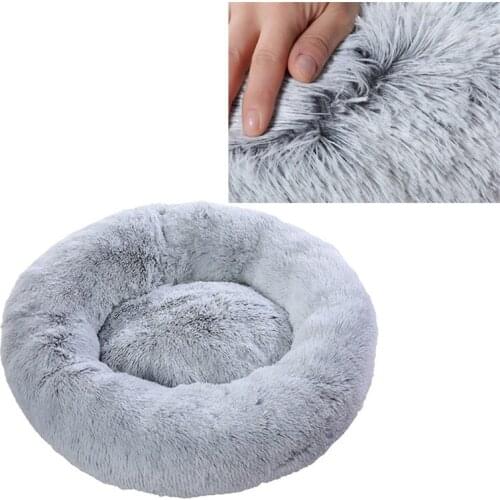 Long Plush Super Soft Dog Bed Pet Kennel Round Sleeping Bag Lounger Cat House Winter Warm Sofa Basket for Small Medium Large Dog