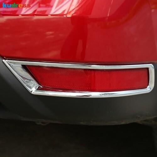 For Nissan X-trail Rogue Facelift 2017-2019 Chrome Car Rear Fog Light Cover Trim Tail Foglight Lamp Frame Exterior Accessories