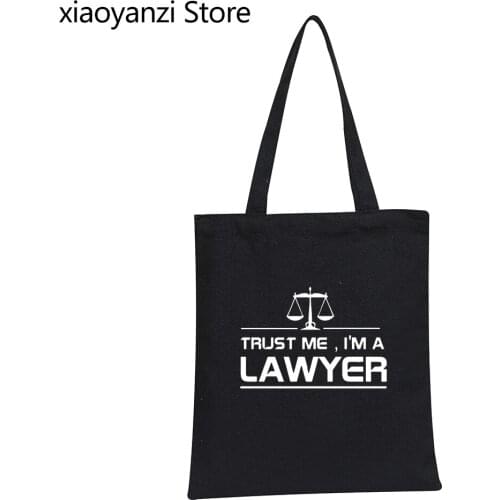 New Women Trust Me I'm A Lawyer Eco Reusable Large Tote Shopper Bags Students Book Bag Casual Canvas Shoulder Bag SL-728