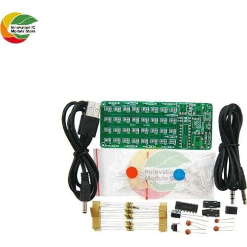 Electronic DIY kit level indicator ASD-84 audio spectrum 8x4 voice spectrum light red + blue colorful display DC 5V DIY parts