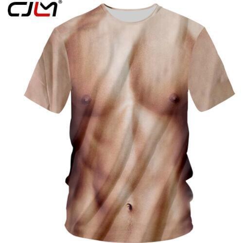 CJLM New Summer Style Chest Sexy 3D Printed Men T Shirt Casual T-Shirt Homme Hip Hop Short Sleeve Tees Unisex Top Plus Size 7XL