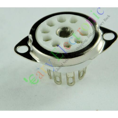 Wholesale and retail 4pc 9pin Ceramic vacuum tube socket top mount valve For 12AX7 12AU7 ECC82 ECC83 free shipping