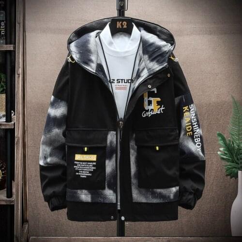 Fashion Casual Hooded Jackets 2021 Mens Autumn Youth Streetwear Zipper Black Grey Coats Short Windbreaker Spring Tops Clothing