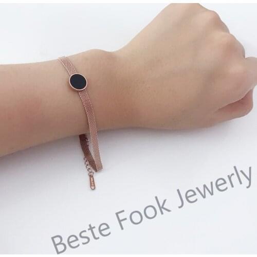 New Fashion Hot Sale Gold-color Pink Fashion Charms TISCO Bracelets Bangles For Women Gift From Best Fook Jewelry
