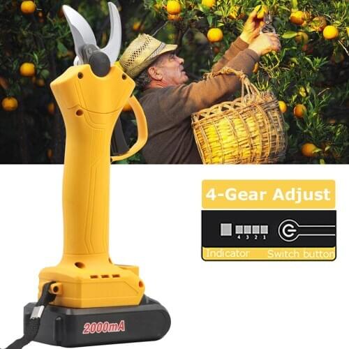 NEW Rechargeable Electric Pruner Scissors Cordless Electric Pruning Shears Branch Cutter Fruit Pruning Tool With 1 Battery