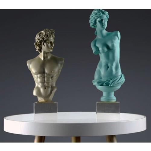 NORDIC CREATIVE CHARACTER HEAD DAVID VENUS RESIN SCULPTURE ORNAMENTS HOME LIVINGROOM FIGURINES CRAFTS OFFICE DESKTOP DECORATION