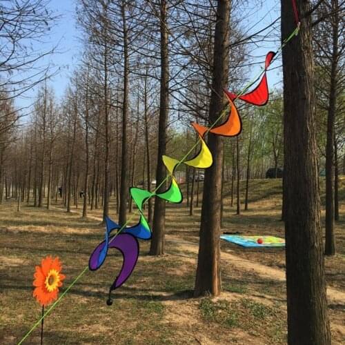 140cm Rainbow Color Camping Tent Foldable Rainbow Spiral Windmill Wind Spinner Home Garden Yard Lawn Decor Ornaments Classic Toy