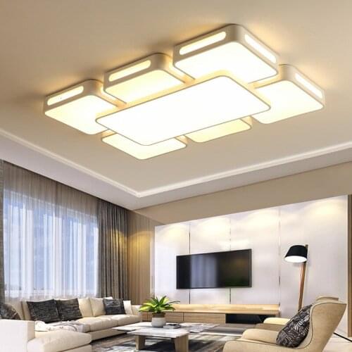 Modern square rectangle crystal chandelier ceiling Living Room living room bedroom ceiling lamp ceiling light fans