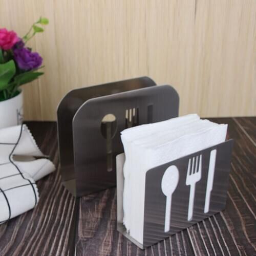 Stainless Steel Paper Towel Rack Restaurant Paper Towel Holder Creative Simple Vertical Napkin Clip Hotel Napkin Seat 040 y