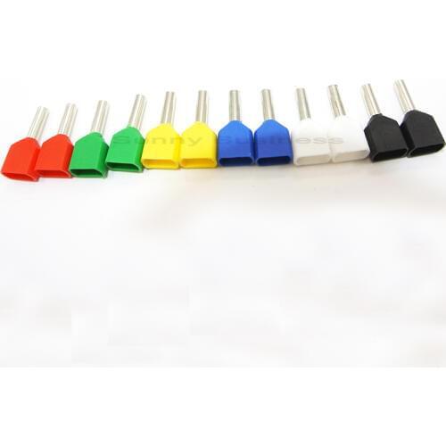 TE7508 1000PCs AWG 20 / 0.75mm2 Wire Copper Crimp Connector Twin Insulated Ferrule Pin Cord End Terminal