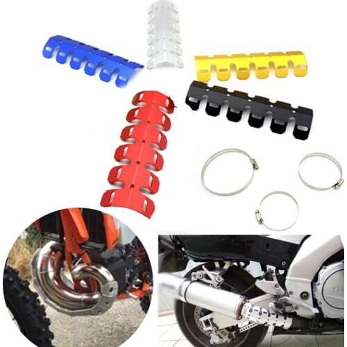 Heat Shield Motorcycle Exhaust Muffler Pipe Protector Metal Heat Shield Cover with 3 Clamp motorbike accessories 2020