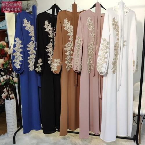 Vestidos Plus Size Ladies Pearl Embroidery Kaftan Butterfly Dress Women Clothing Boheme Robe Longue Femme Ete Vestido Verano