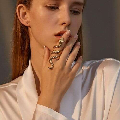 Retro Snake Rings For Women Stainless Steel Vintage Gothic Gold Ring Female Aesthetic Wedding Jewelry Couple Gift anillos mujer