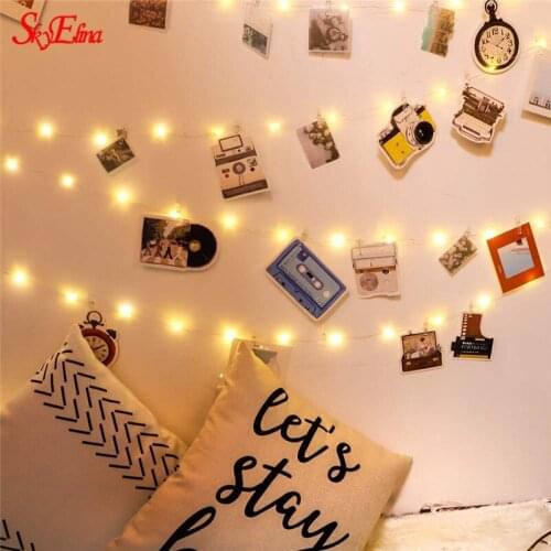 1-10M LED Lights String Photo Clip Fairy Lights Garland Christmas Decoration Party Wedding Decorative Home Room LED Lamp 5z